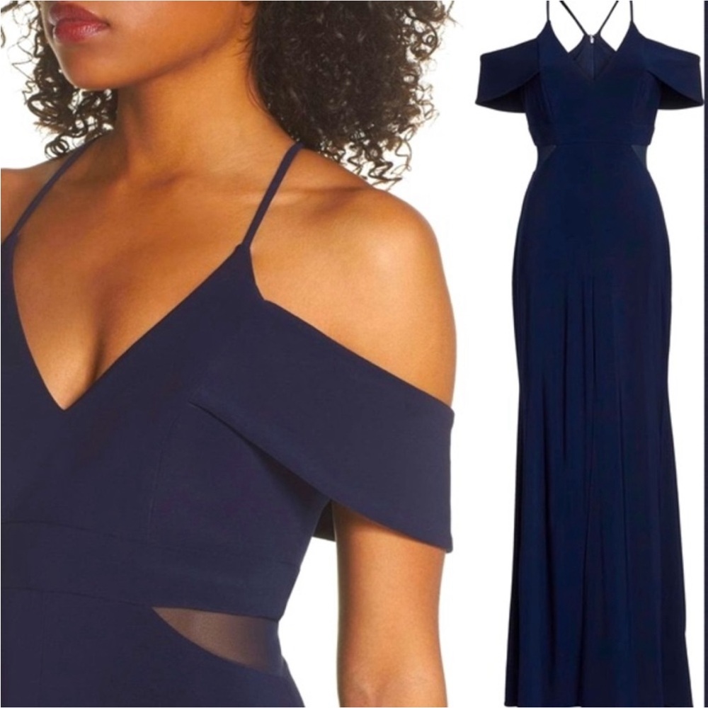 Xscape Prom Homecoming Military Gown size 2 / navy